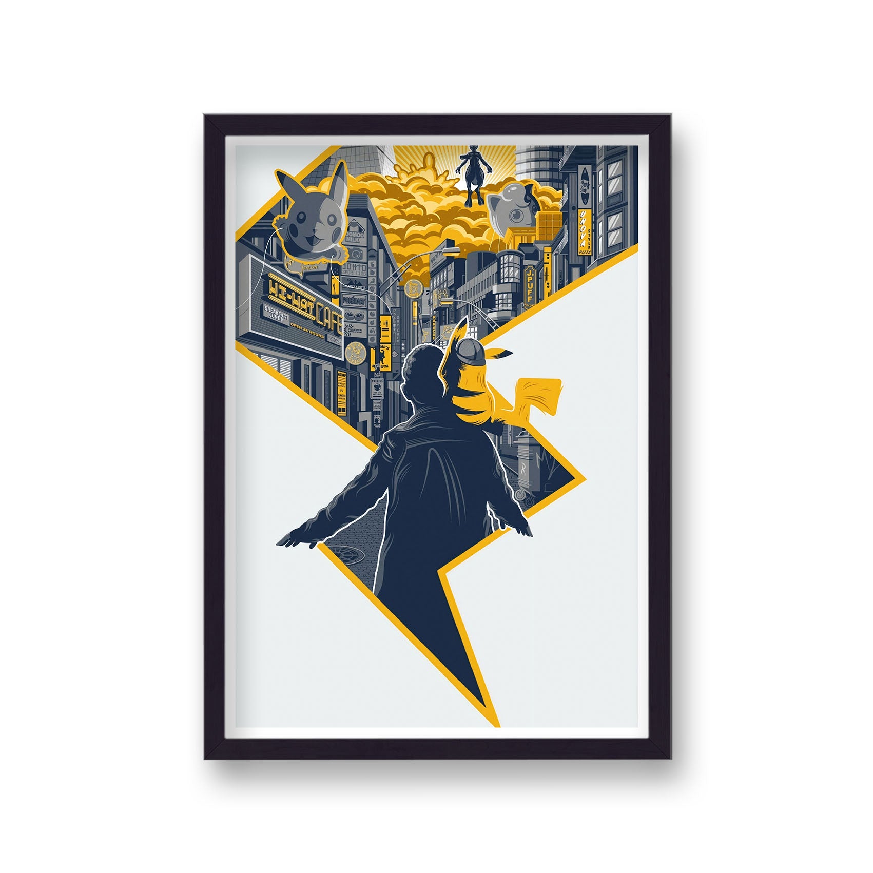 Pokemon Detective Pikachu Movie Graphic Lightning Bolt Poster Print