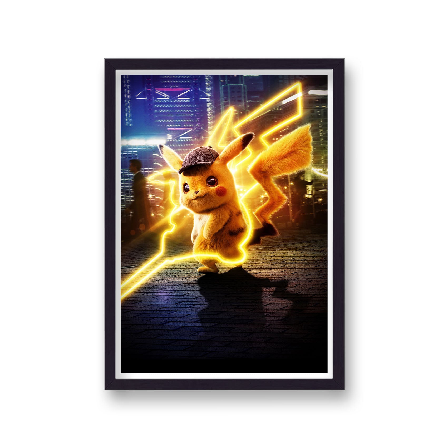 Pokemon Detective Pikachu Portrait Neon Light Movie Poster Print
