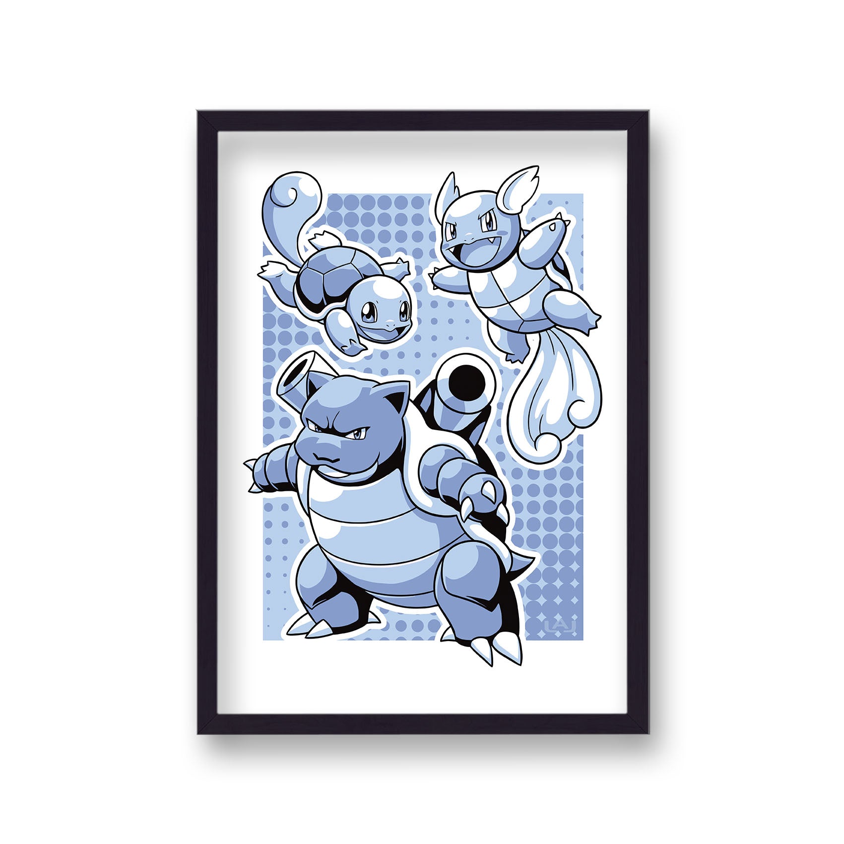 Pokemon Blue Squirtle Evolutions Poster Print