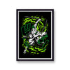 One Piece Zoro With Swords Green and Black Poster Print