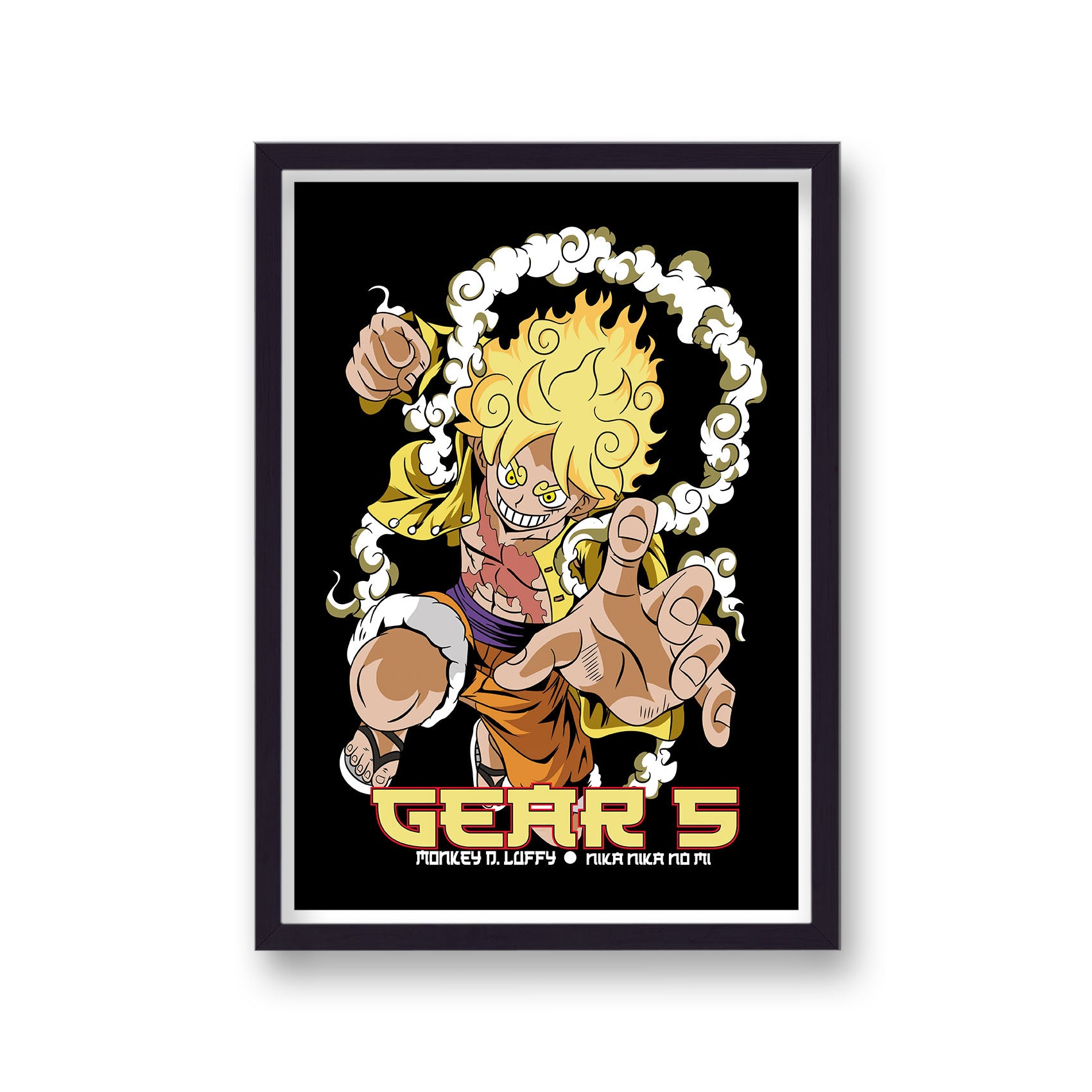 One Piece Monkey D Luffy Gear 5 Form Nika Nika No Mi Poster Print