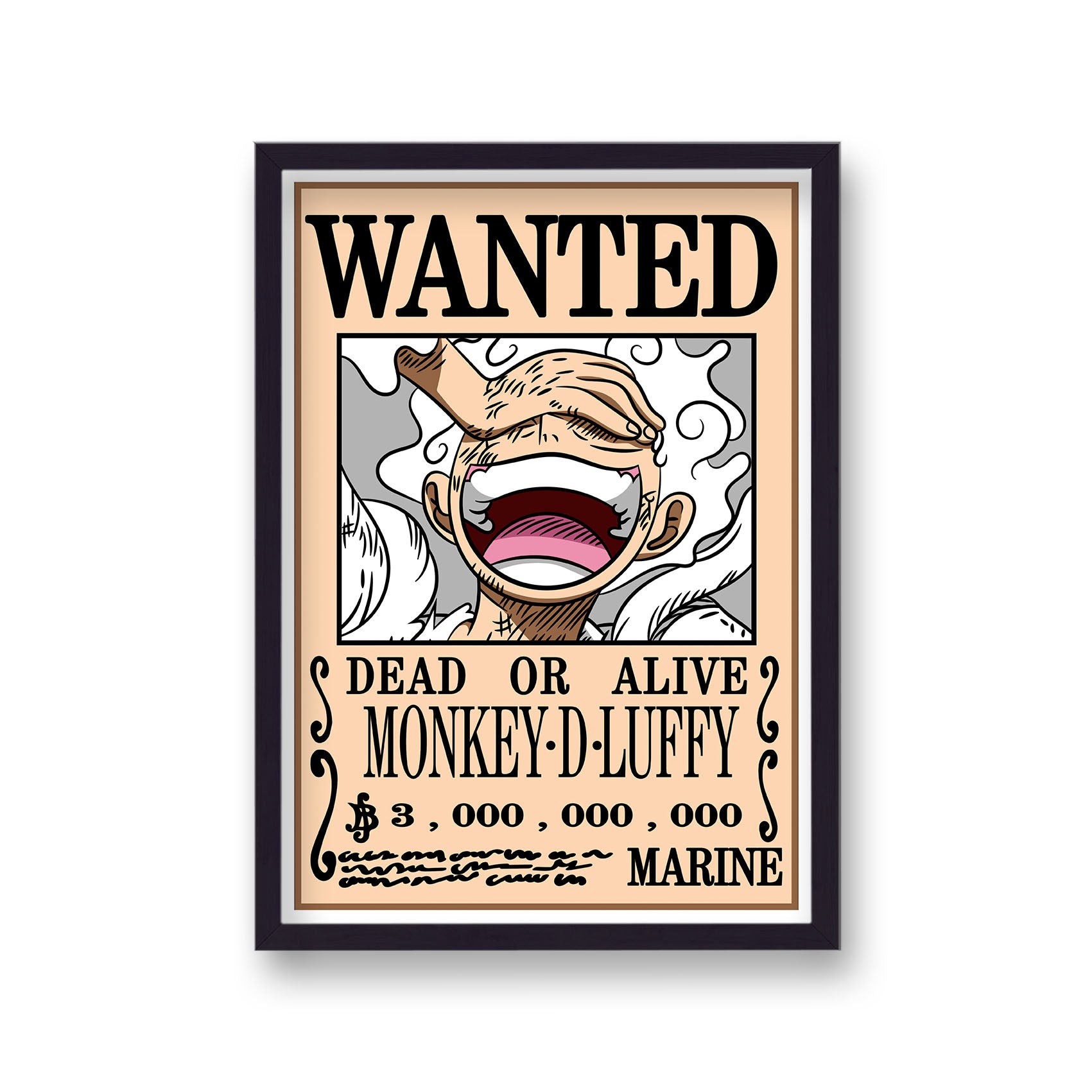 One Piece Monkey D Luffy Wanted Poster Print