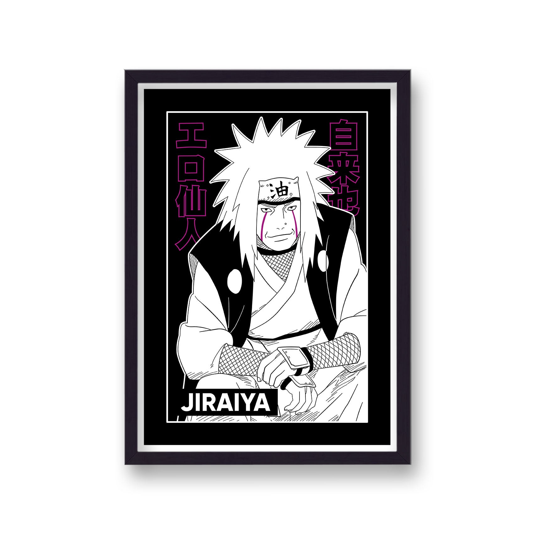 Naruto Jiraiya Purple and Black Character Poster Print