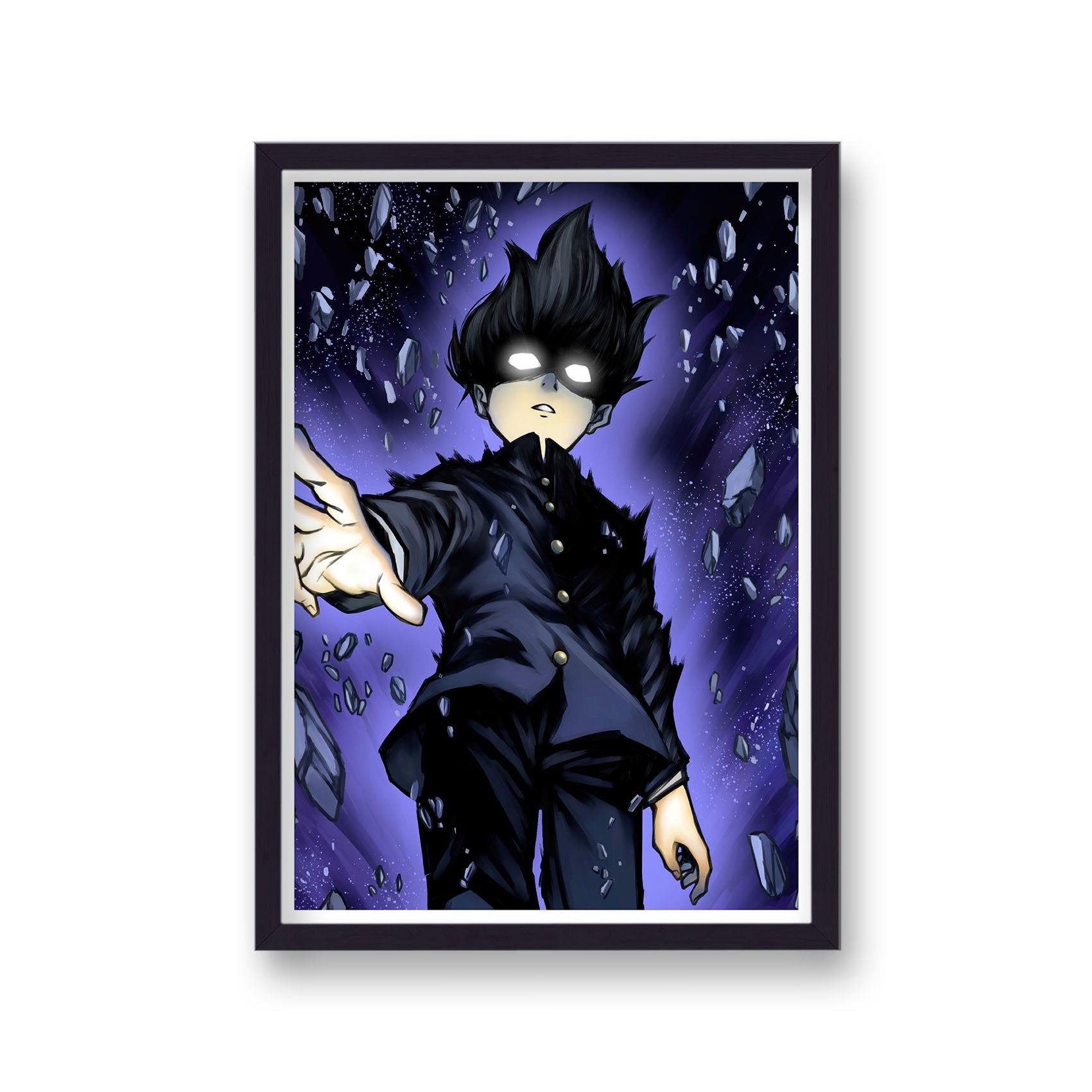 Mob Psycho 100 Shigeo Kageyama Psychic Powers Indigo Background Poster Print