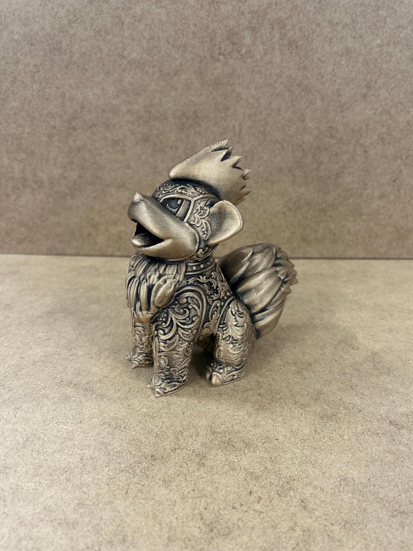 Growlithe - Pokemon - Ornamental - 3D Printed - Gold - Model - 3D Print - Miniature - Figurine - Hand Painted - Display