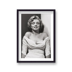 Marilyn Monroe Iconic Portrait In Glamorous Off The Shoulder Dress Vintage Icon Print