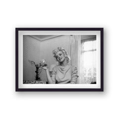Marilyn Monroe Portrait In Relaxed Thoughful Mood With Drink In Hand Vintage Icon Print
