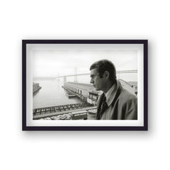 Steve Mcqueen Bullitt Golden Gate Bridge In Distance 1968 Vintage Icon Print