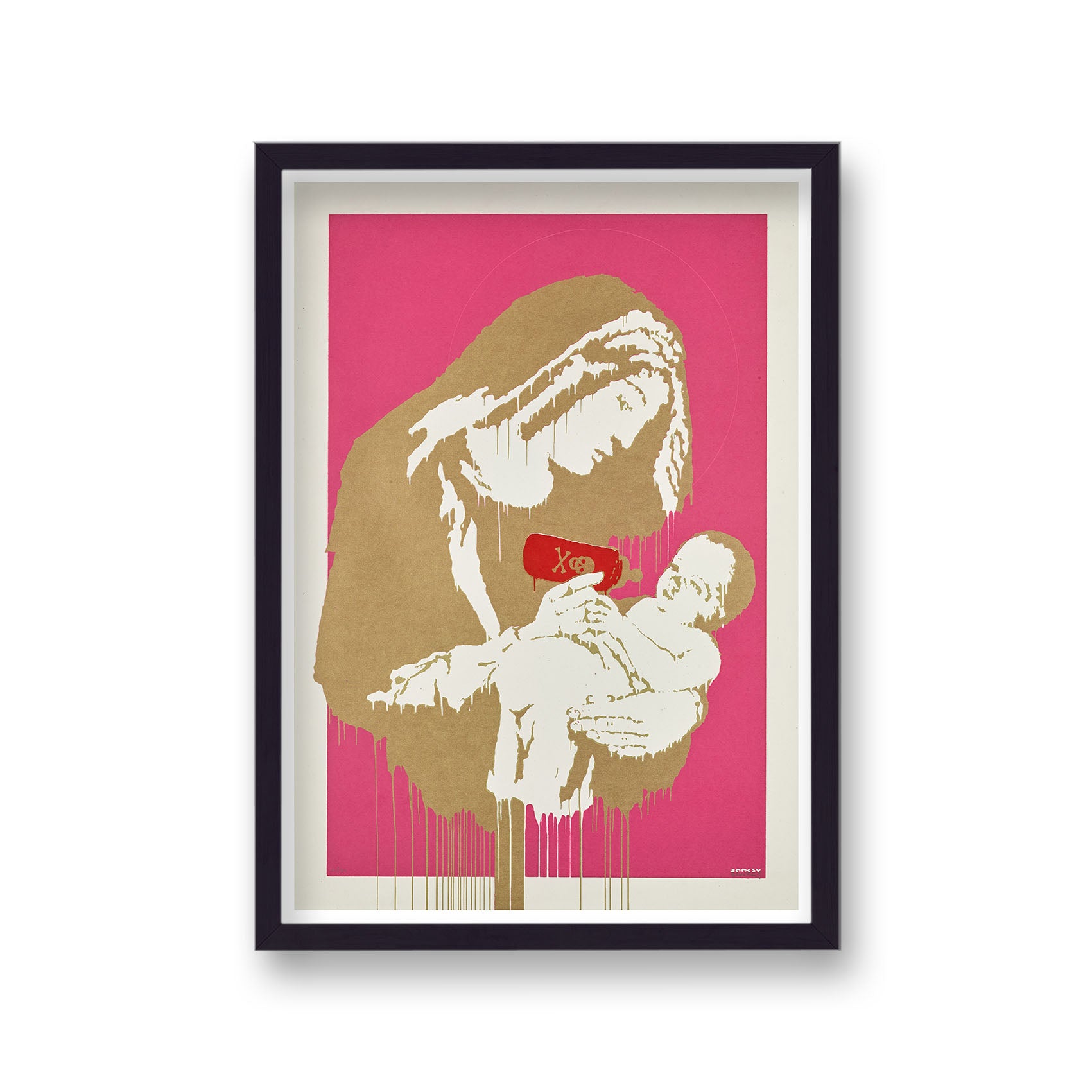 Banksy Toxic Mary Pink Gold Urban & Pop Art Print