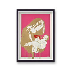 Banksy Toxic Mary Pink Gold Urban & Pop Art Print
