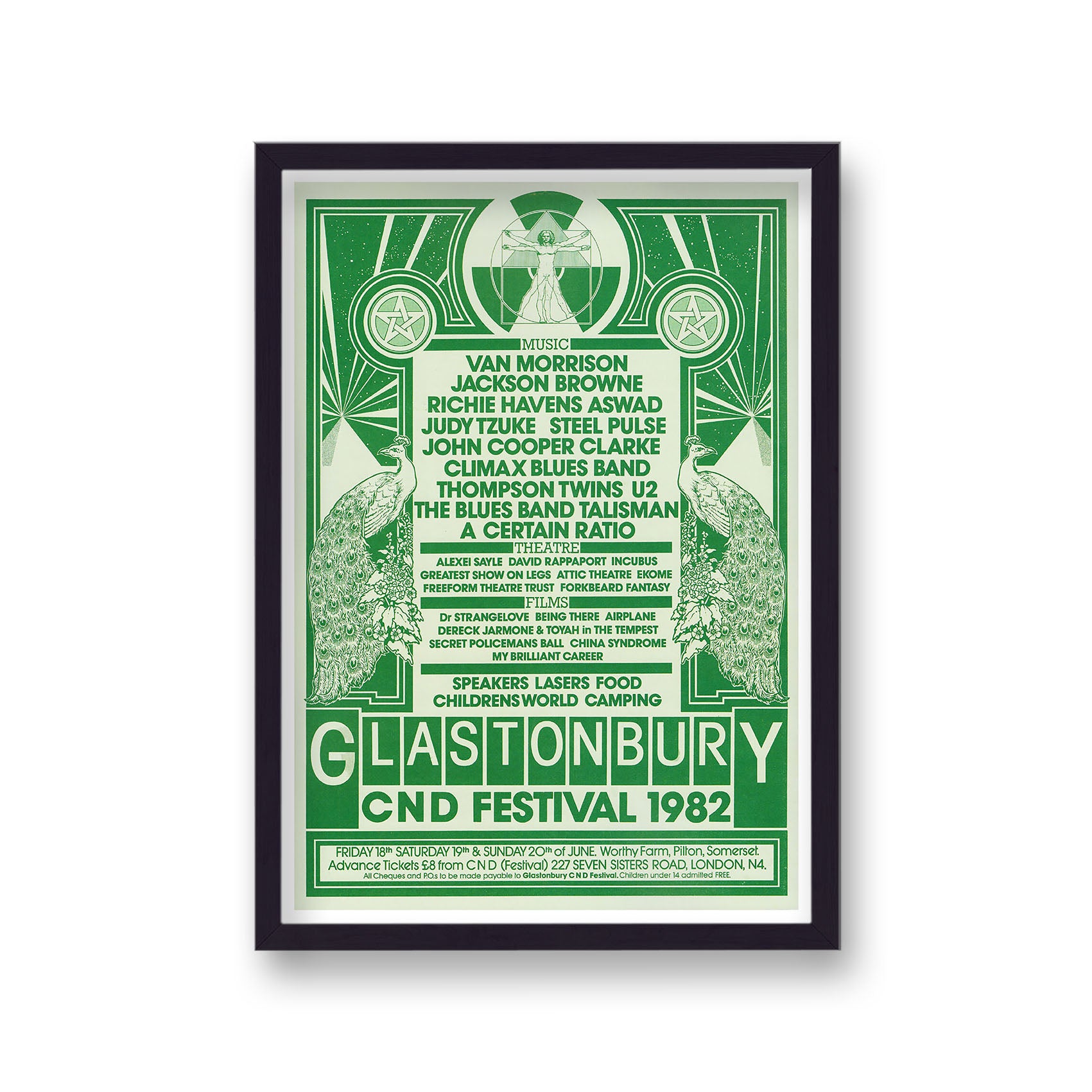Vintage Music Print Glastonbury CND Festival 1982