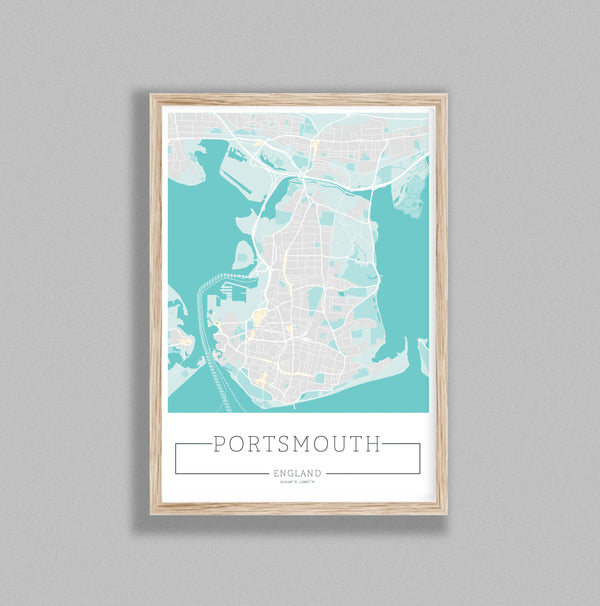 City Location Ordnance Map Typography Blue Portsmouth