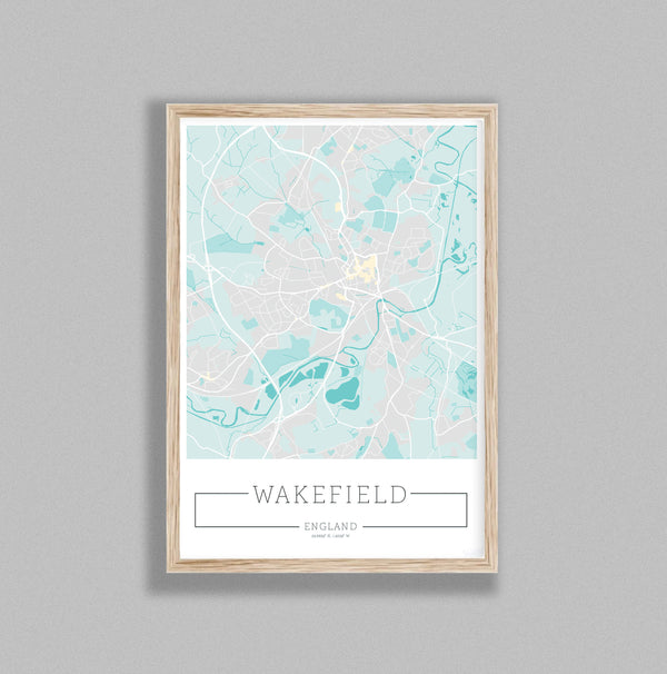City Location Ordnance Map Typography Blue Wakefield