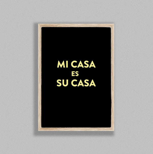 Typography Mi Casa V1 Y On Blk