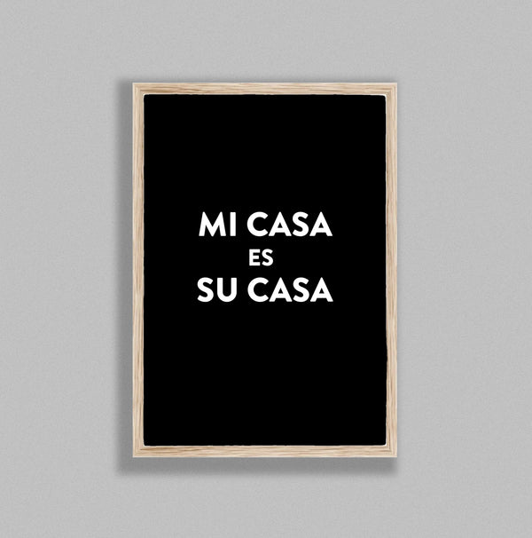 Typography Mi Casa V2 W On Blk