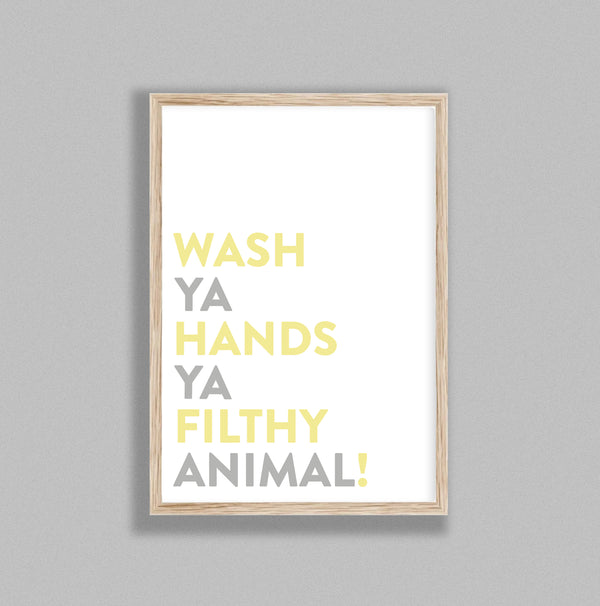 Typography Wash Ya Hands V1 Y&G