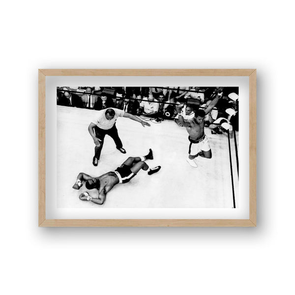 An Aerial View Of Ali'S First Round Knockout Of Sonny Liston May 1965 Vintage Icon Print