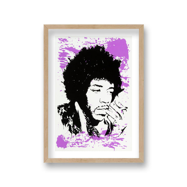 Pop Art Print Jimi Hendrix Purple Paint Splash