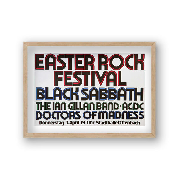 Black Sabbath Ac Dc Easter Rock Festival Poster German