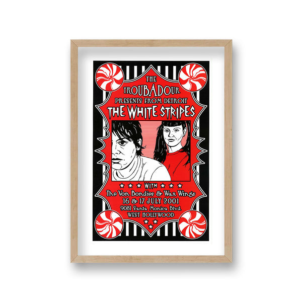 The White Stripes Live West Hollywood 2001 Vintage Music Poster