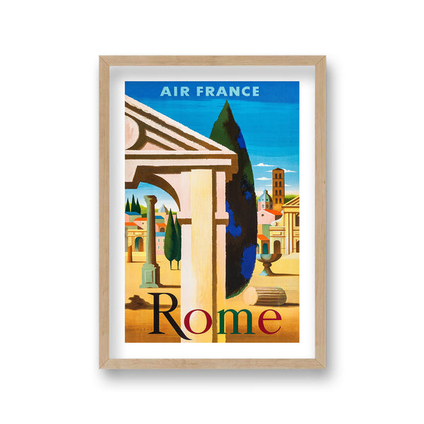 Air France Rome Graphic Vintage Travel Print