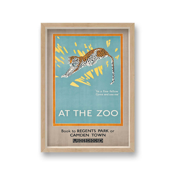 London Underground At The Zoo Regents Park Camden Town Leopard On Blue Background
