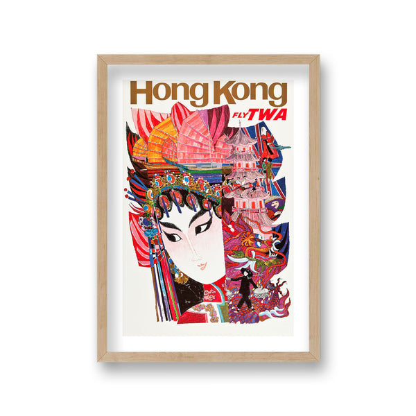 Hong Kong Fly Twa Head Of Japanese Lady In Traditional Dress Junks Above
