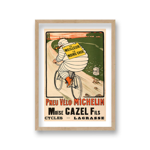 Michelin Pneu Velo Moise Gazel Fils Lagrasse Michelin Man Riding Bicycle Smoking Cigar