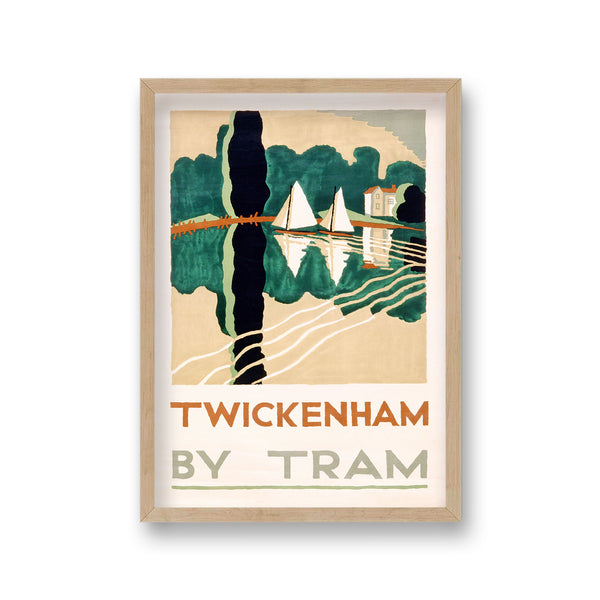 Twickenham By Tram Vintage Graphic Art Advertising Print