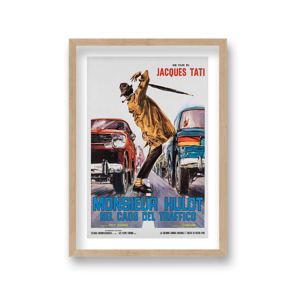 Monsieur Hulot Man Standing Between Speeding Traffic
