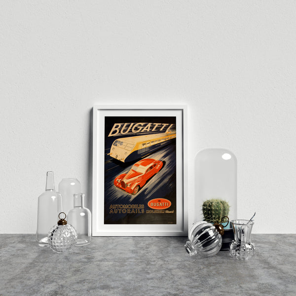 Retro Bugatti Advertising Print