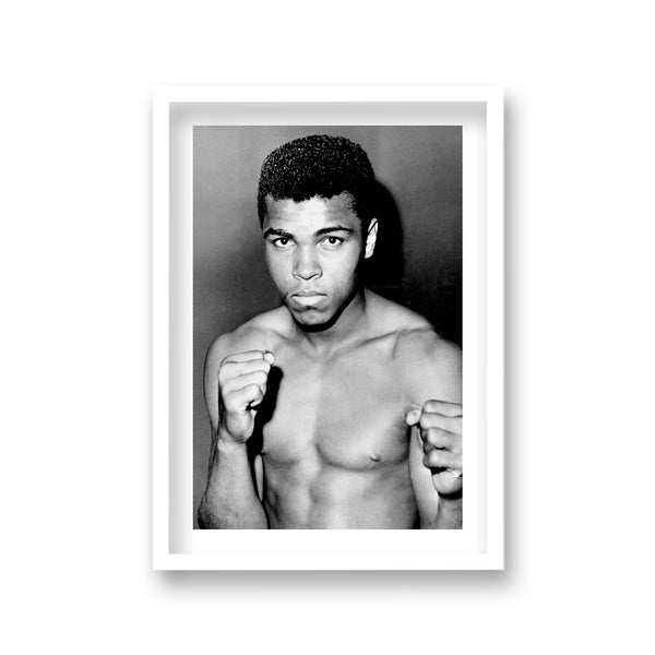 A Young Cassius Clay Portrait In Fight Pose Vintage Icon Print