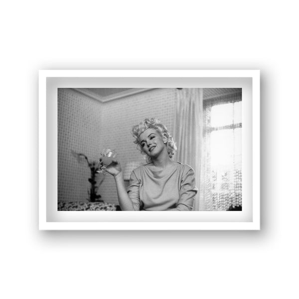 Marilyn Monroe Portrait In Relaxed Thoughful Mood With Drink In Hand Vintage Icon Print