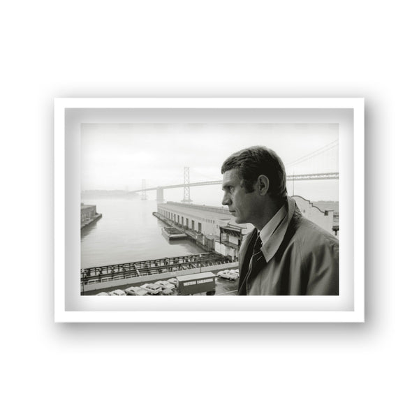 Steve Mcqueen Bullitt Golden Gate Bridge In Distance 1968 Vintage Icon Print