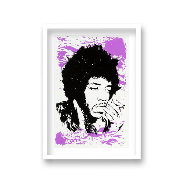 Pop Art Print Jimi Hendrix Purple Paint Splash