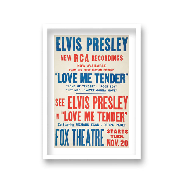 Elvis Presley Love Me Tender Vintage Promotional Poster