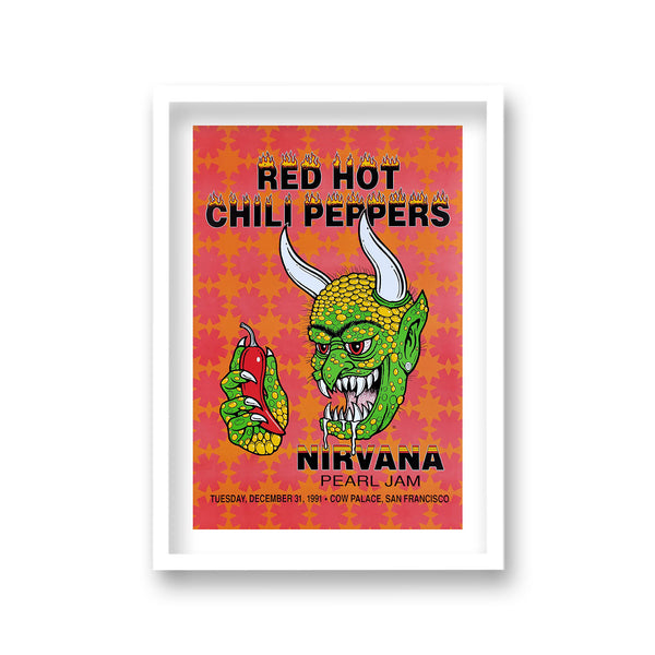 Red Hot Chili Pepper Nirvana Pearl Jam Vintage Concert Poster