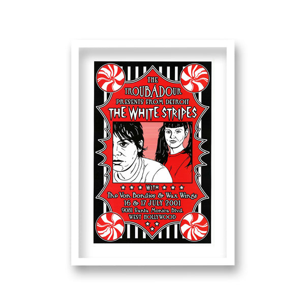 The White Stripes Live West Hollywood 2001 Vintage Music Poster