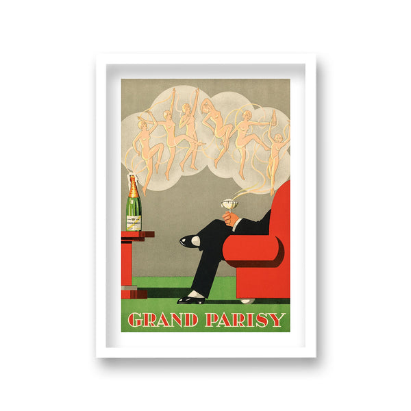 Champagne Grand Parisy Graphic Vintage Art Print