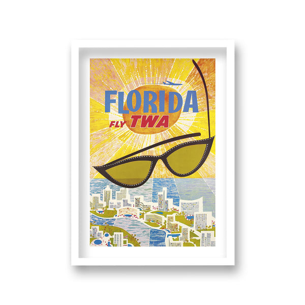 Fly Twa Florida Vintage Travel Print