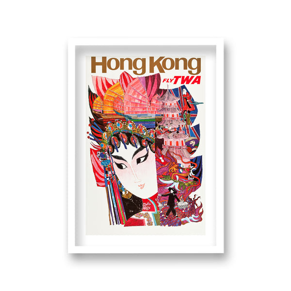 Hong Kong Fly Twa Head Of Japanese Lady In Traditional Dress Junks Above