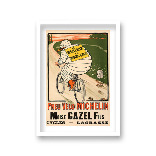 Michelin Pneu Velo Moise Gazel Fils Lagrasse Michelin Man Riding Bicycle Smoking Cigar