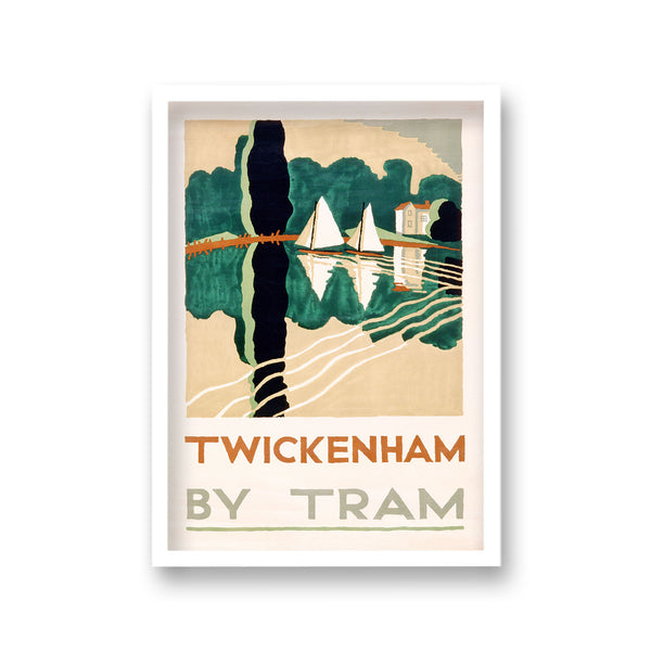 Twickenham By Tram Vintage Graphic Art Advertising Print