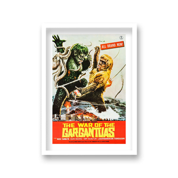 The War Of The Gargantuas Japanese Cult Monsters Battling Red Banner