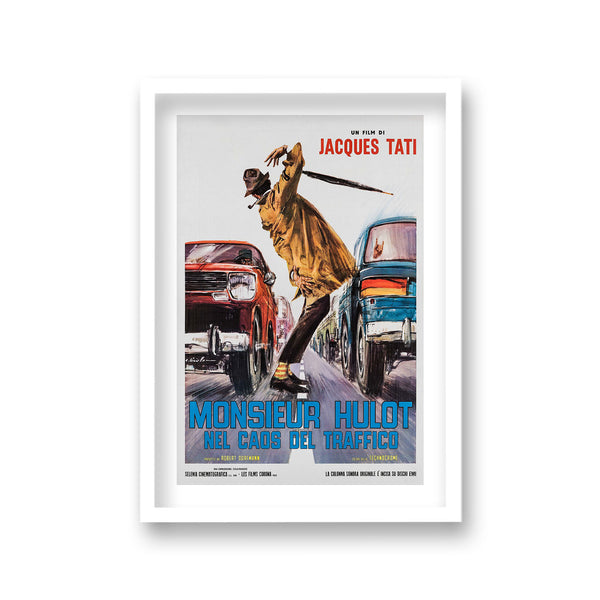 Monsieur Hulot Man Standing Between Speeding Traffic