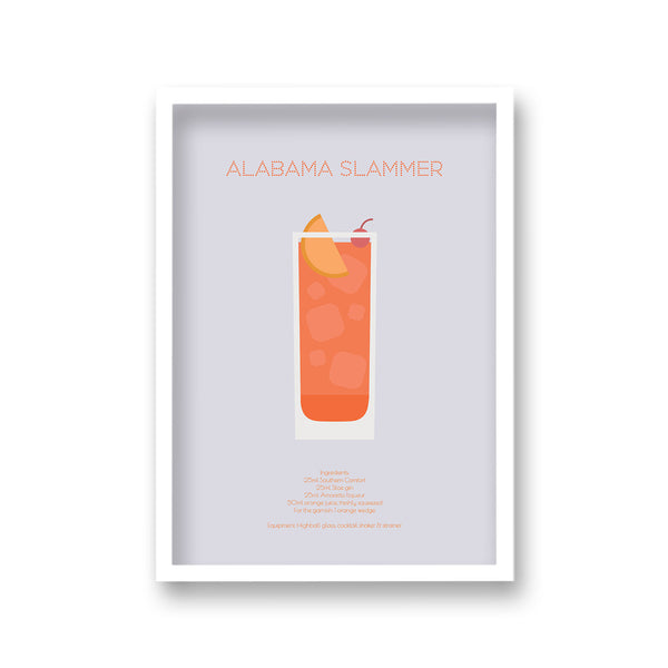 Cocktail Art Print Alabama Slammer Borderless