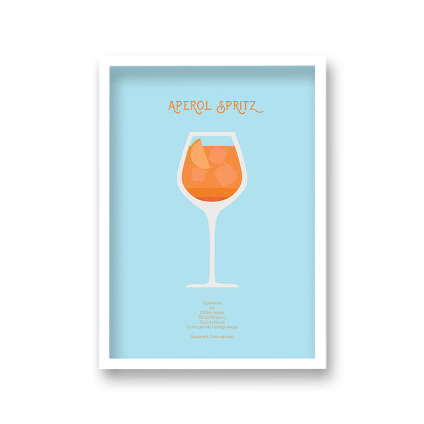 Cocktail Art Print Aperol Spritz Borderless
