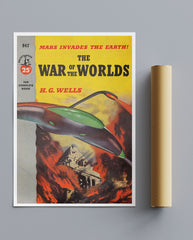 Vintage Book Cover Poster The War Of The Worlds No1