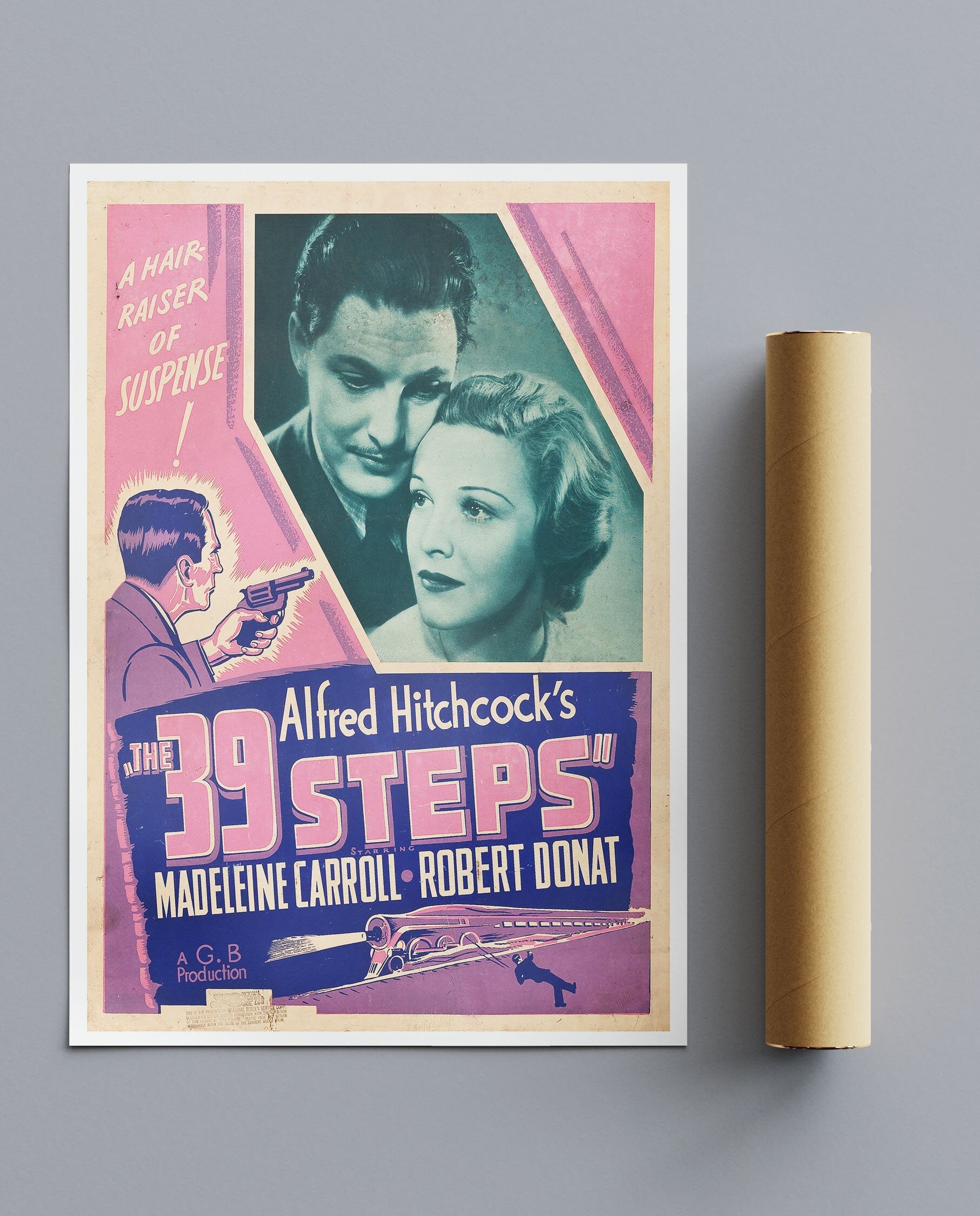 Vintage Movie Print The 39 Steps Robert Donat