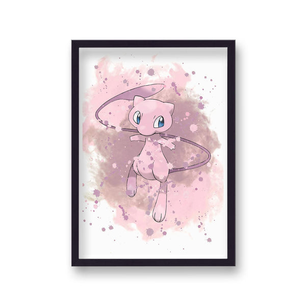 Pokemon Mew Wall Art Cartoon Gaming Retro Poster Print